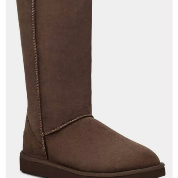 NEW Girls UGG tall chocolate brown shearling knee high boots in box 2 - Picture 2 of 12